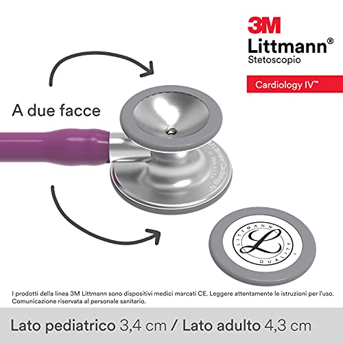 Image of 3M Littmann Cardiology IV Diagnostic Stethoscope, 6156, More Than 2X as Loud, Weighs Less, Stainless Steel Chestpiece, 27 inch Plum Tube One Size (Pack of 3)