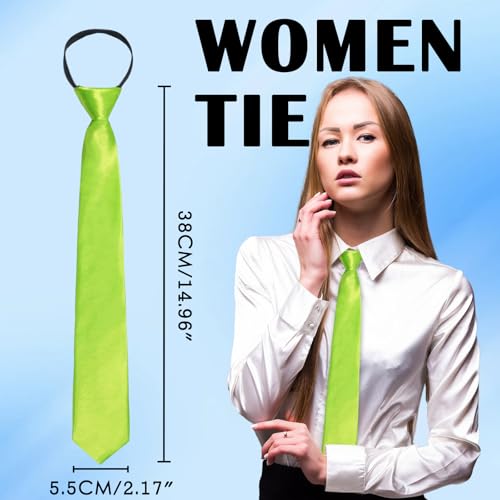 Image of Luckyvestir Womens Tie, Pre Tied Black /Red Ties for Women Adjustable Zipper Womens Necktie