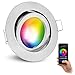 Produktbild linovum Einbaustrahler schwenkbar dimmbar mit WLAN RGB GU10 Smart LED Birne - 230V Einbauspot gebürstet kompatibel mit Alexa & Google