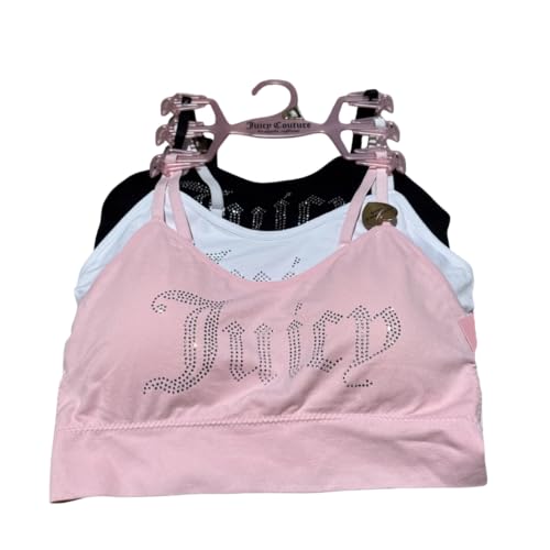 Juicy Couture Intimates 3-pk Rhinestone Bras Bralette Removable Pads Set Size M