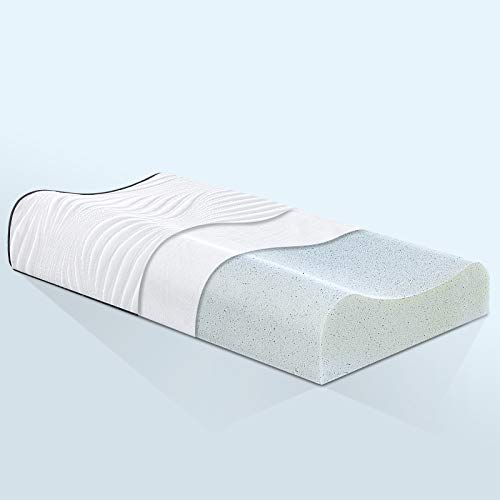 Moonlight Family Gel Memory Foam Contour Pillows for Sleeping, Pain Relief Cervical Cooling Orthopedic Pillow for Side, Back & Stomach Sleepers with Removable & Washable Cover, Queen