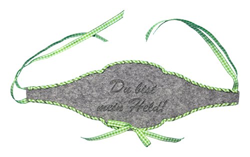 Petra Di Platino-News A-Fbf36F8761 Bottiglie Band, Sei Il Mio Eroe, Grigio Melange Feltro Nastro Con A Quadri Band Filettato Verde Chiaro