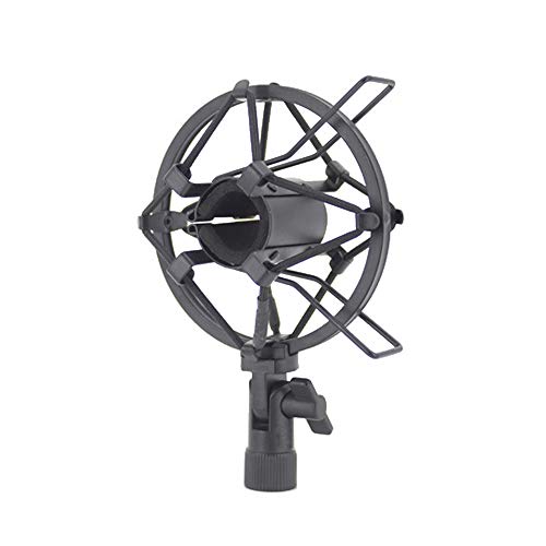 Supmico Montura antichoque de micrófono anti vibración suspensión studio clip soporte montaje para 28mm-35mm diámetro Micrófono de condensador Negro