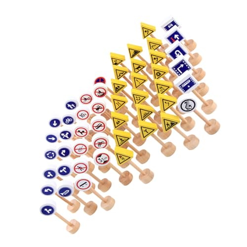 Panneaux de signalisation en bois pour tapis de jeu et circuit de voitures