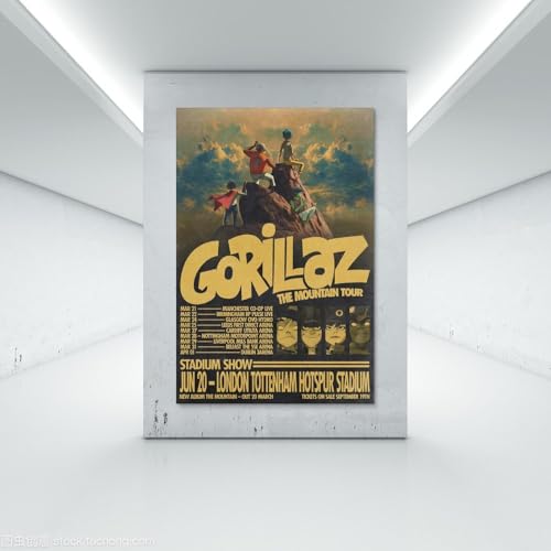 Generisch Gor-illaz The Mou-ntain 2026 Tour Für Zimmer, Ästhetische Leinwand-Wandkunst, Schlafzimmer-Dekor Poster 12x18inch(30x45cm)