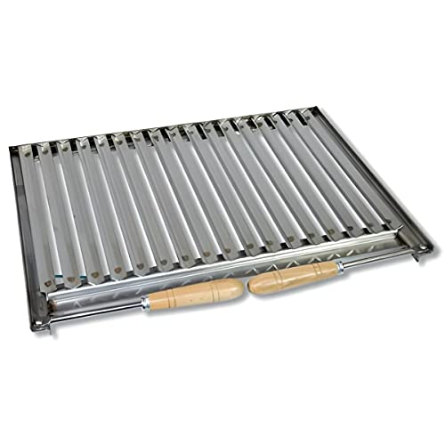 Support barbecue inox 50 cm avec grille de cuisson et récupérateur de graisse PEGANE - 5