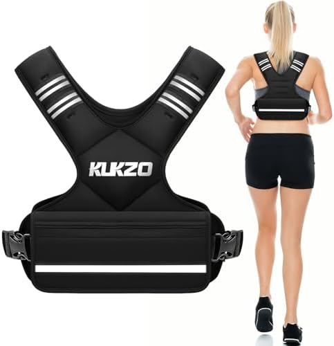Adjustable Weighted Vest Woman Men, 6-12lb/12-18lb/20-32lb Weight Vest with 6 Ironsand Weights for Strength Training Rucking Running Walking Fitness Workout