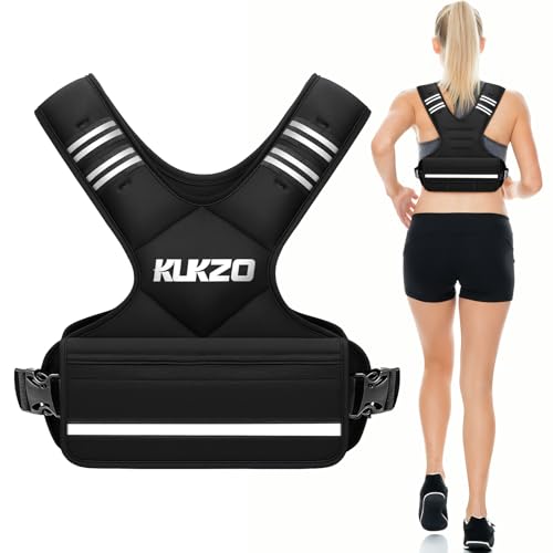 Image of Adjustable Weighted Vest Women /Men, 6-12lb /12-18lb /20-32lb Weight Vest with 6 Ironsand Weights for Strength Training Rucking Running Walking Fitness Workout