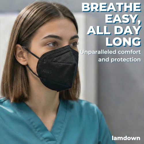 Image of (600-Pack) KN95 Face Masks, Individually Wrapped, Premium Disposable Dust Mask, Black