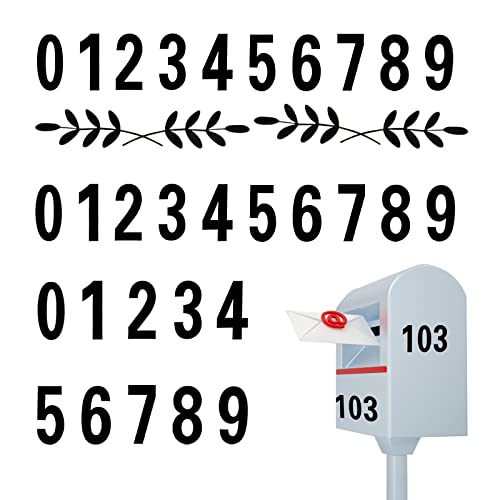 Savita 30Pcs Reflective Mailbox Numbers Stickers, 3 Inch And 6Pcs Flower Border Decoration, Waterproof Self Adhesive Vinyl Decal Die Cut For Outside Sign Window Door Car House Address Number (Black) #TOP14