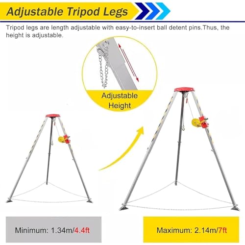 Treppiede di salvataggio di emergenza con gambe telescopiche, cintura di sicurezza e sistema di funi per operazioni di sollevamento e salvataggio in spazi ristretti - Attrezzatura di salvataggio dure