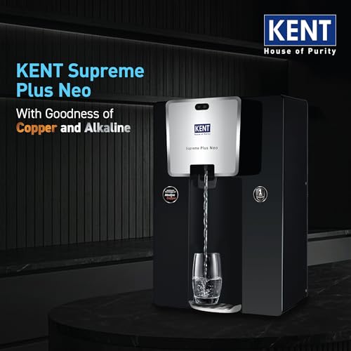 Image of KENT Supreme Plus Neo RO Water Purifier |1 Year Warranty | RO+UF+UV+Alk+Cu+TDS Control+UV In-Tank | Alkaline Water with goodness of Copper | 8L | 20L /Hr | Ideal For Borewell /Tanker /Municipal Water