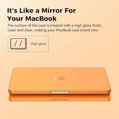 Image of EooCoo for MacBook Air 13 inch Case M5 /M4 /M3 /M2 2026-2022, Crystal Orange