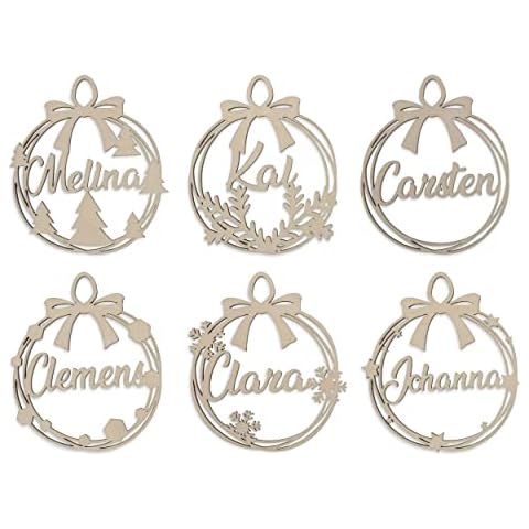 Melis Weihnachtsbaum-anhänger mit Wunsch-Name personalisiert Christbaum-anhänger Geschenk-anhänger aus Holz Cover