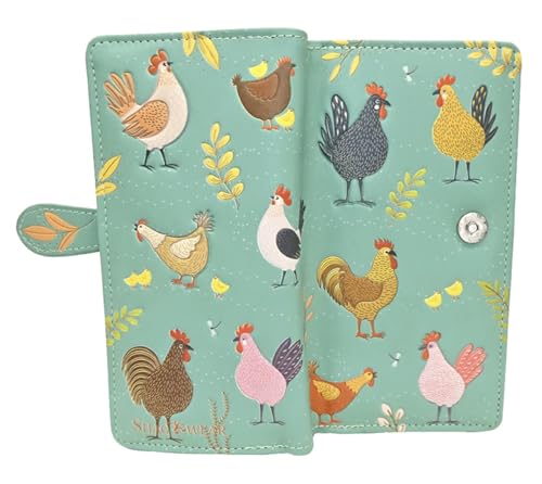 Shag Wear Chicken Farm Large Wallet 7" Teal