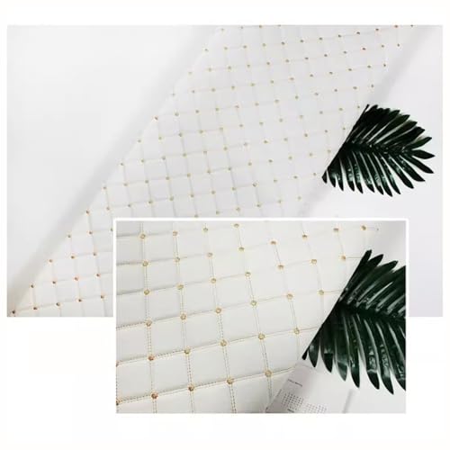 Tissu en cuir synthétique matelassé blanc 1,6x3m pour l'ameublement au mètre