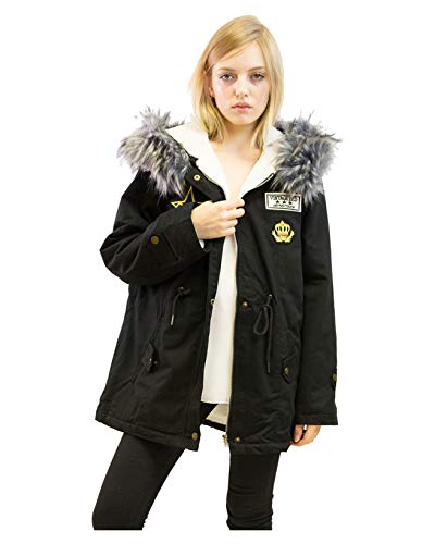 Parka matelassée femme style américain veste chaude à capuche fausse fourrure