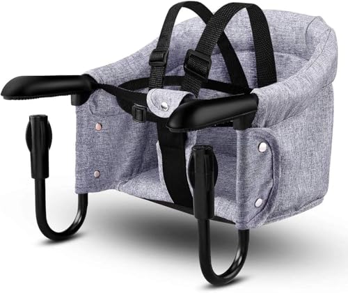 Laiqianle ベビーチェア テーブルチェア 赤ちゃん 折りたたみベビーテーブルチェア 子供 6ヶ月から3歳まで最適 (グレー)…の画像