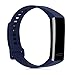 kwmobile Straps Compatible with Huawei Band 2 / Band 2 Pro Straps - 2x Replacement Silicone Watch Bands - Black/Dark Blue