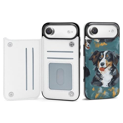 Coque fine antichoc pour iPhone 17 Dog4 étui portefeuille robuste avec porte-cartes intégré
