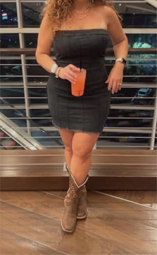 Sexy Denim Strapless Dresses for Women Y2K Jeans Corset Backless Tube Bodycon Mini Dress Clubwear