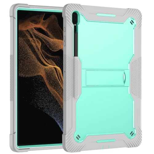 Étui Samsung Galaxy Tab S9 Ultra 14.6 avec protège-stylet S Pen gris et vert