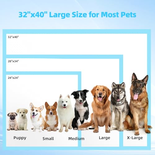 Puppy Pee Pads for Dogs Extra Large 32"x40" 100 Count, Super Absorbent & Quick-Dry, Thicken Disposable Potty Training Pads for Doggie Cats Rabbits, Leakproof Pet Piddle Pad - Image 6