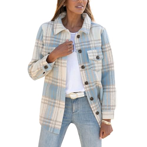 LASCANA Women's Plaid Shirt Jacket – Stylish Button-Up Lightweight Outerwear