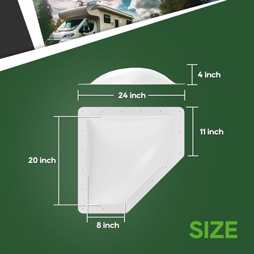 Image of RVGUARD RV Skylight Replacement, 11 inch x 24 inch Outer Dimension Skylight Fits All Standard 8 inch x 20 inch Openings, RV Skylight for Camper Trailer Fifth Wheel Truck, UV Resistant, Impact Resistant, White
