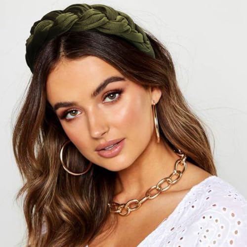 Image of DRESHOW Velvet Braided Headband Women Hair Hoop Elastic Hair Bands Fashion Headbands for Women
