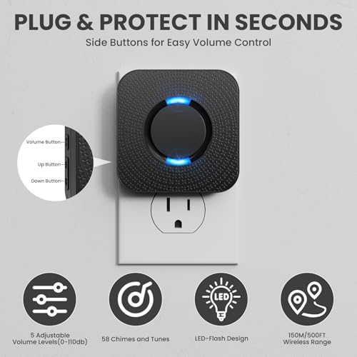 image for COTINSE Wireless Motion Sensor LED Light - Motion Detector Alarm Chime