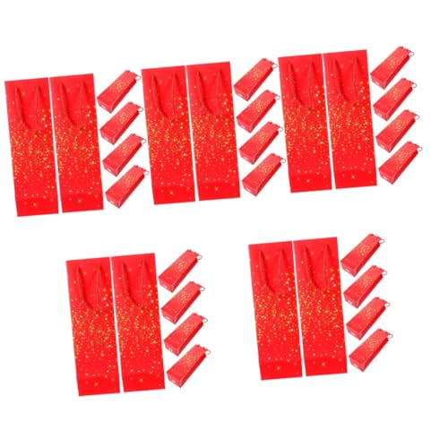 Rouges avec poignées Healvian pour bouteilles : lot de 5 ensembles de transport de Noël