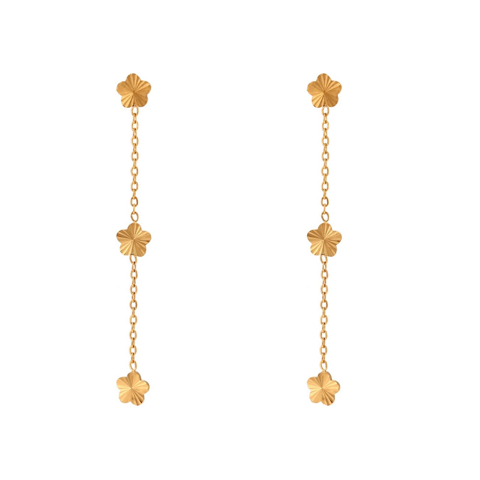 Ohrstecker mit Kettengliedern für Damen, minimalistisch, 18 Karat vergoldeter Edelstahl, gravierte Luxus-Ohrringe, Geschenk