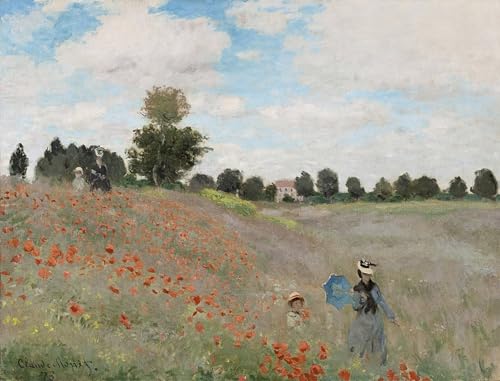 Art Tableau Champ de coquelicots par Claude Monet pour sublimer un salon lumineux
