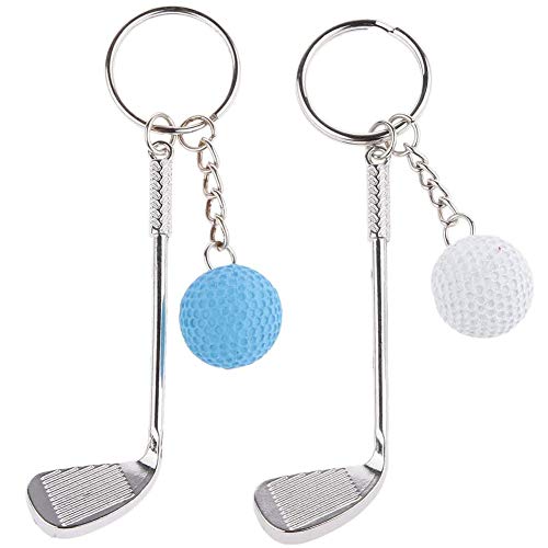 LLMZ Creativo Deportes Llavero 2 Pcs Llavero de Deportes Raqueta Llavero de Metal Golf Personalizados Regalo Pareja Adornos Coche Decoración para Coche Keyring Anillas Gancho Clip Cover