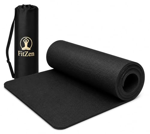 Image of Anti Slip Yoga Mat for Women & Men | EVA Exercise & Workout Mat | Non-Slip Fitness Mat for Yoga, Gym, Meditation & Home Workout (Black, 4mm)