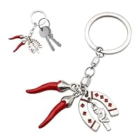 Miniblings Chili Peperoni sleutelhanger - handgemaakt modesieraad I hanger sleutelring sleutelband sleutelring - Chili Peperoni