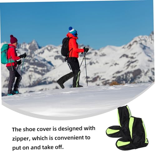 Cubiertas antideslizantes para zapatos YARNOW, protector de botas para ciclismo, diseño alto, ligero y resistente al desgaste, calzado impermeable para deportes al aire libre, verde fluorescente miniatura 7