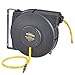 Price comparison product image AmazonCommercial Retractable Air Hose Water Reel, Polypropylene Plastic, 9.5 mm x 15 m Hybrid Polymer Hose, Max. 20 BAR - Grey, Yellow, Black