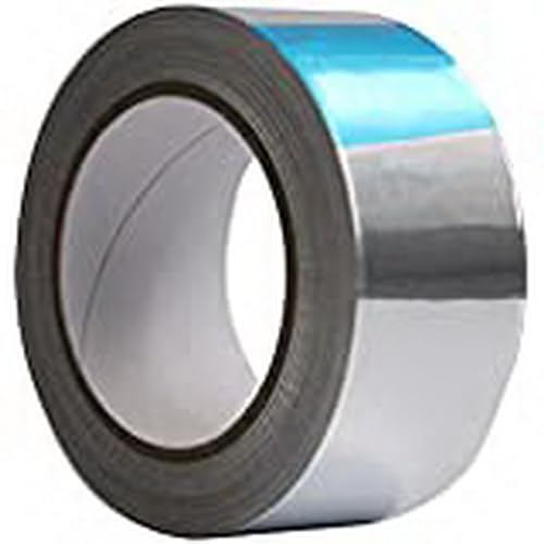 Ferretelix® Cinta de Aluminio Adhesiva 50 mm x 50 m – 30 Micras | Selladora Metálica para Conductos de Aire | Alta Resistencia al Agua, Vapor y Temperatura