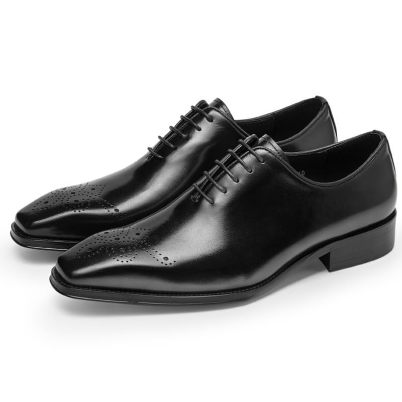 Men's Fashion Pointed Toe Leather Oxford Shoes Men Tuxedo Office Lace Up Dress Footwear