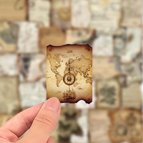 prstincol vintage journaling stickersscrapbook supplies for planners100pcs junk journal supplies with antique map prints distressed edges for kids teenagers adults