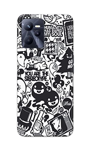Image of Printed Hard Back Cover Case for Realme C35 Back Cover (Mixed Cartoon) -702