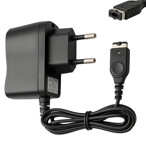 Cargador Portátil para Game Boy Advance SP y NDS Fat-Model (No para DS Lite), Adaptador de Corriente CA 100-240V, 5V 500mA, Cargador de Pared con Cable de 1.1 m, Europlug, Negro