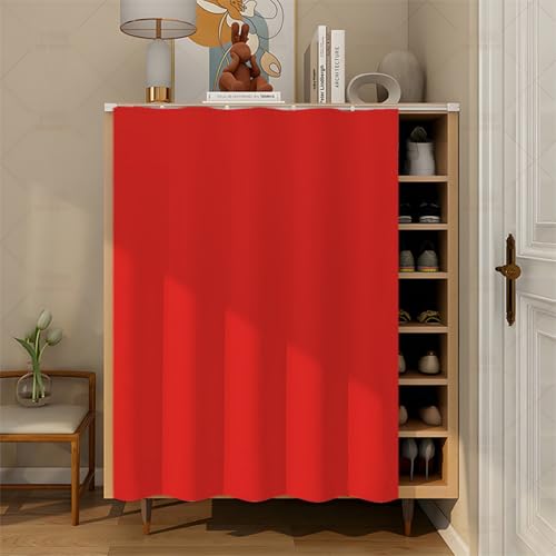 Fasbuy Rideau Armoire Cuisine Courts avec Sangles Auto, Meuble Rideau Cache Placard Anti Poussière...
