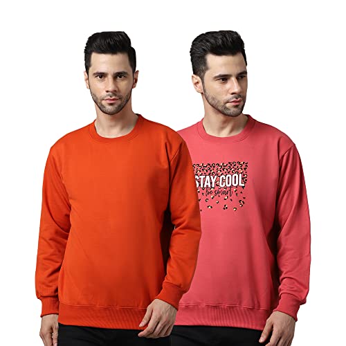 Image of Mack Jonney Fleece Round Neck Printed Sweatshirt for Men (Pack of 2)-SW RRN RST 48 RST 02-P