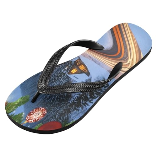 Burbuja Winter Scene Flip Flops for Women Men, Soft Thong Sandals Rubber Slippers for Pool Beach Essentials2