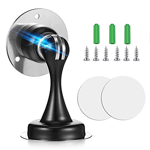 Tope magnético para puerta de suelo negro, tope magnético de pared, para puerta o pared, soporte magnético para puerta de acero inoxidable, para suelo o pared Cover