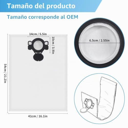 Miniatura 2 de 15 Bolsas Para Aspiradora Makita Vc2512l Vc3012l Vc2010l Vc2012l Vc2000l Vc3011l Vc3511l Makita P-72899 Tipo Dsm 42