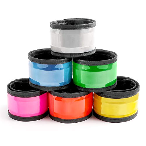 esonstyle Pack of 6 LED Light Up Band Slap Bracelets Night Safety Wrist Band for Cycling Walking Running Concert Camping Outdoor Sports